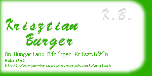 krisztian burger business card